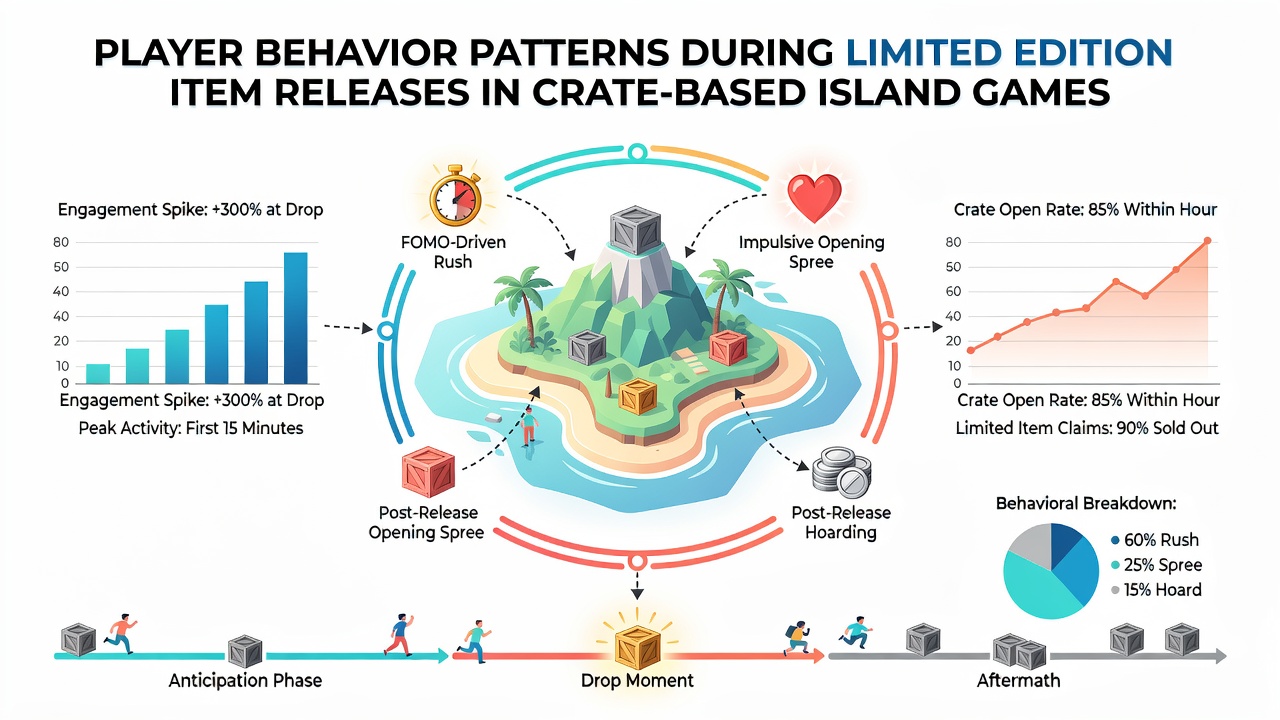 Player Behavior Patterns During Limited Edition Item Releases in Crate-Based Island Games