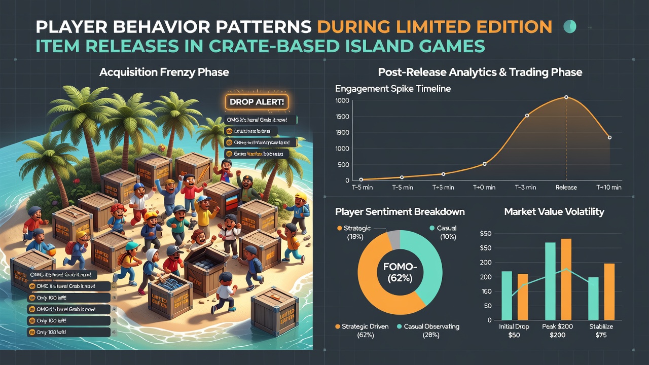 Community trading and discussion spikes around limited crate items in island games